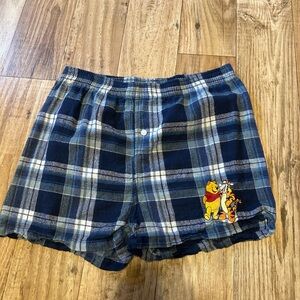 Disney Blue Plaid Boxers with Winnie the Pooh and Tigger